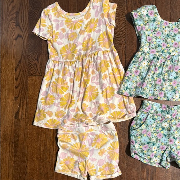 Floral Kids shorts set- Yellow and Blue - Picture 3 of 8